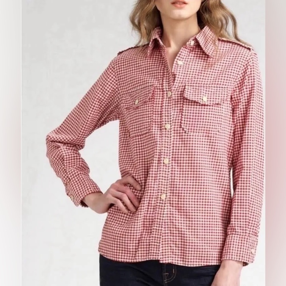 Current/Elliott Red Gingham Button-Up Camisole